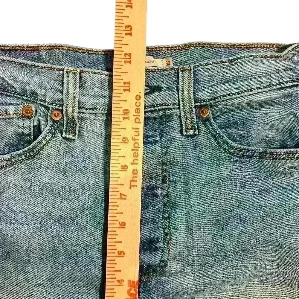 Levi’s Wedgie Straight Women’s Denim Jeans Size 30 Distressed Cropped Raw Hem - Picture 5 of 7